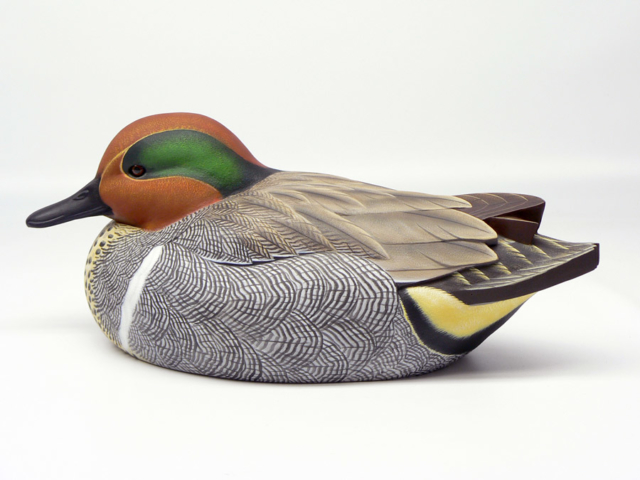 Green-winged Teal Drake duck decoy by Jason Lucio